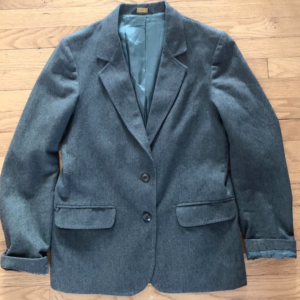 Vintage 1980 Army Green Oscar de la Renta Wool Blazer